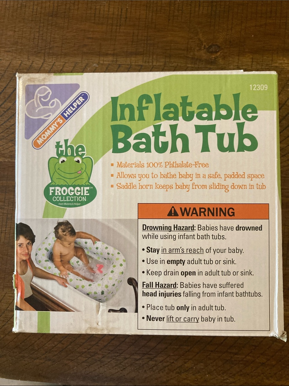 Inflatable Baby Bath Tub - White & Green New in Box
